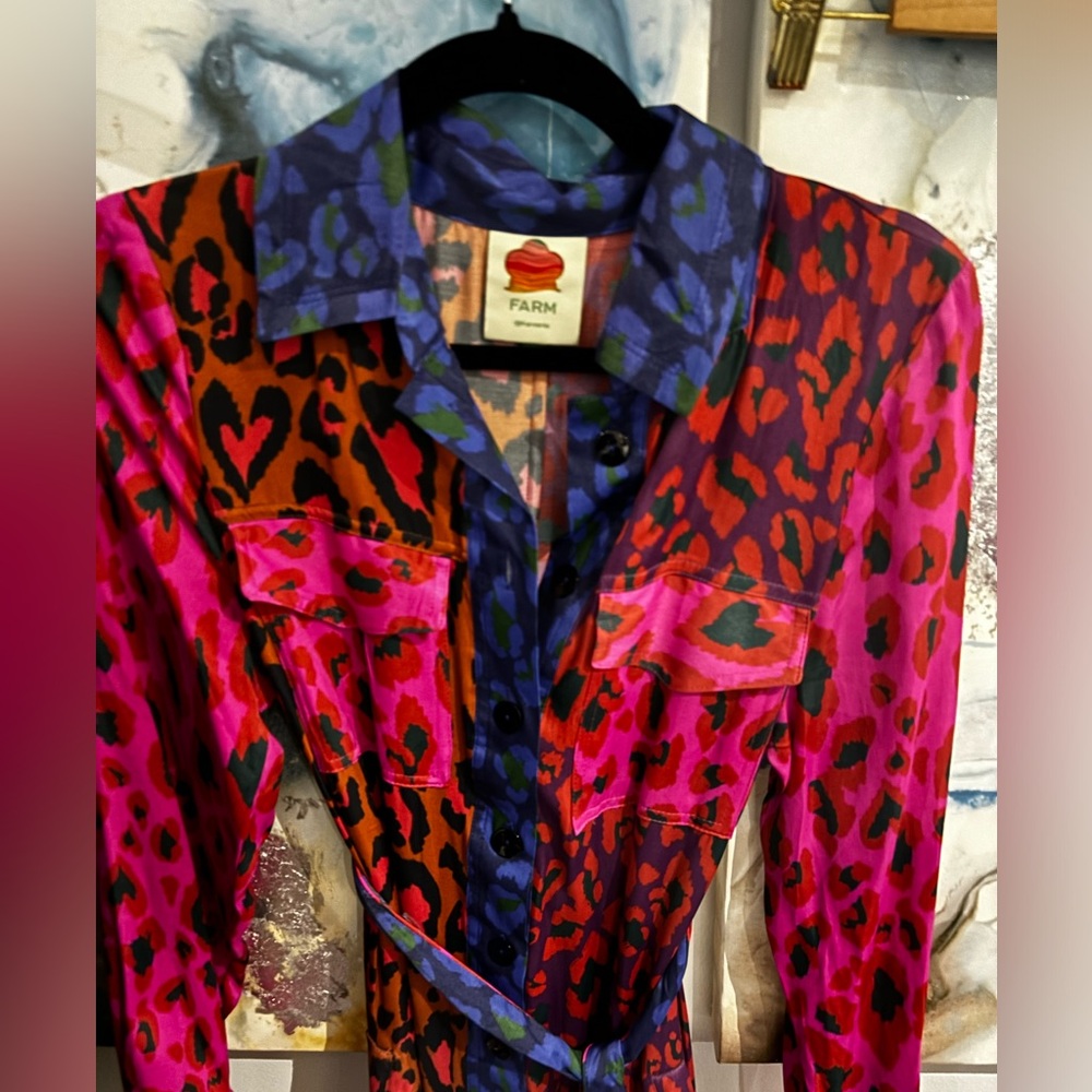 Farm Rio Silky Shirt dress (NWOT) - Picture 7 of 7